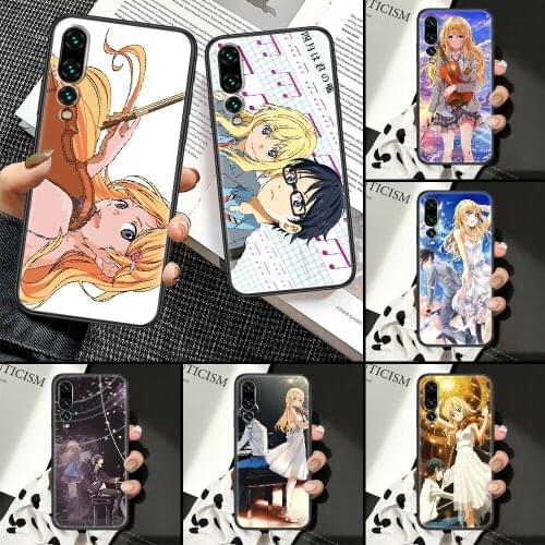 Your Lie in April Anime Phone Case For Huawei P Mate P10 P20 P30 P40 10 20 Smart Z Pro Lite black pretty cover silicone Etui tpu