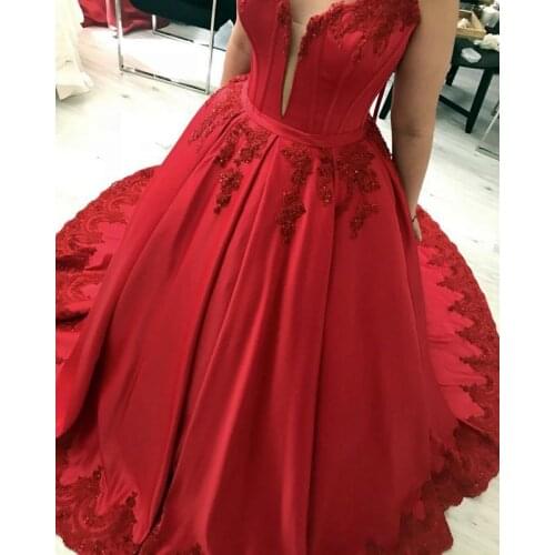 Ball Gown Satin Appliques Prom Dresses 2021 Beaded Spaghetti Straps Formal Evening Party Dress Gown Robe De Soiree