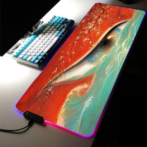 RGB LED Chinese style animation Bigfish Begonia Large Mousepad Gaming Accessories Mouse Pad Gamer Computer Desk Pad Keyboard Mat