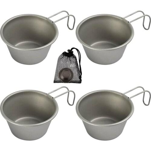 Bowl Stainless Steel Bowl with Foldable Handle Outdoor Camping Cup for Hiking Backpacking Picnic Tableware