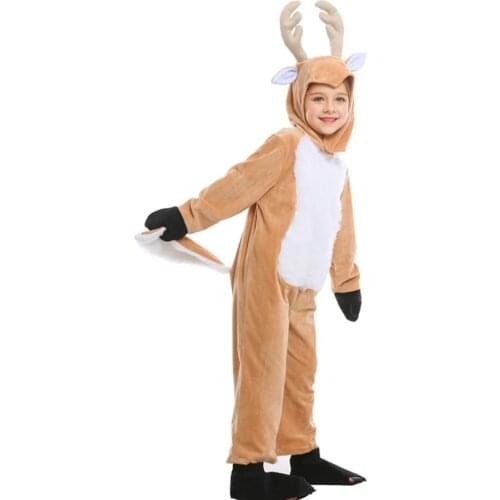 Children Cosplay Deer Costume Christmas Party Animal Reindeer Children Jumpsuit Costume Christmas Gifts Party Supplies