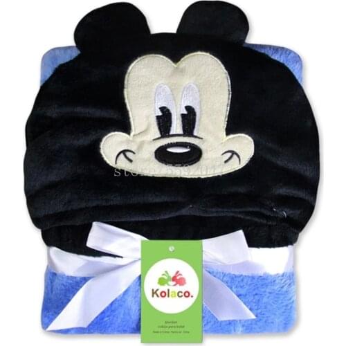 Disney Mickey Stich Cute Baby Bath Towel Cute Animal Shape kid Hooded Child Towel Bathrobe Cloak Boy Receiving Blanket Neonal