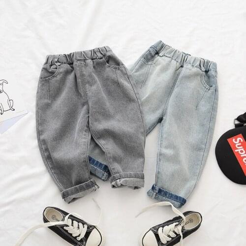 Boys Jeans Fashion Casual Elastic Waist Denim Pants 2 3 4 5 6 Years Toddler Kids Pants Spring Autumn Trousers Toddler Boy Jeans