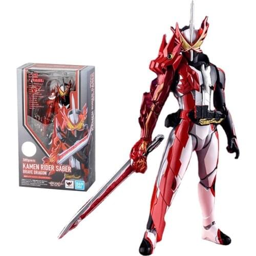 Bandai Kamen Rider Figure SHF Saber Brave Dragon Anime Figure Genuine Movable Ornaments Action Toy Figure Toys for Children