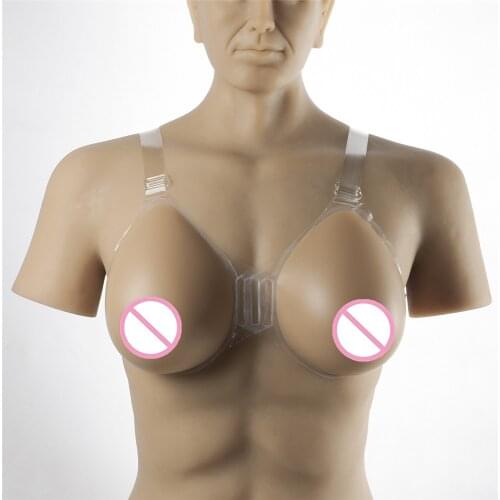Realistic Breast Form 1800g/pair Drag Queen Shemale Crossdresser Silicone Breasts Strap-On Artificial Fake Boobs