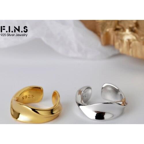 F.I.N.S 1PC Simple Genuine 925 Sterling Silver Twisted Ear Clip No Pierced Smooth Wave Ear Cuff Buckle Prevent Allergy