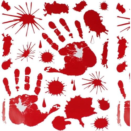 Bloody HAND PRINT Stickers Halloween Decoration Zombie Dead Party Prop Scary Hot