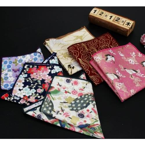 2020 New Style Cotton Retra Fashion Pocket Square Vintage Handkerchief Birds Flower Stars Leaves 24*24cm Hankies Towel Casual