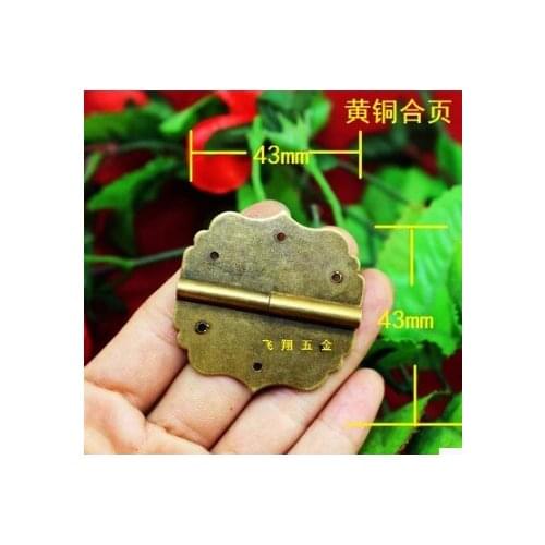 Hardware accessories 43MM*43MM antique copper furniture hinges wooden box buckle brass 6 Hole hinge
