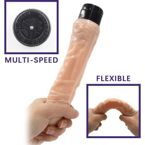 Multi-speed Big Dildo Realistic Vibrator Flexible Large Penis Adult Sex Toys for Woman Vagina Erotic Intimate Goods Machine Shop