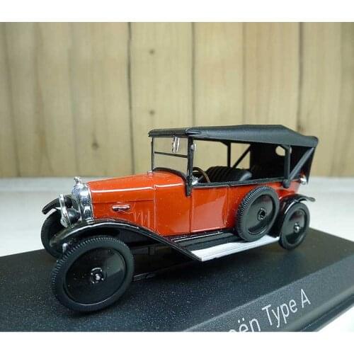 Diecast Model Cars 1/43 Scale Citroen Type A 1919 Collection of Vintage Car Sedan Models Static Display Toys for Boys Gift