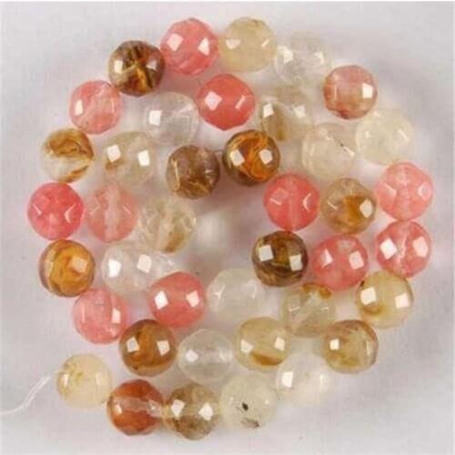 Fashion 10mm Faceted Multicolored Watermelon Tourmaline DIY Round Loose Beads Parts Accessories Wholesale and Retail 15inch
