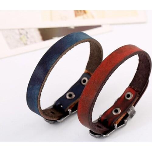 Valentine Style Vintage Genuine Leather Skull Punk Wrap Bracelets For Men Women New Arrival Adjustable Charm Bracelets