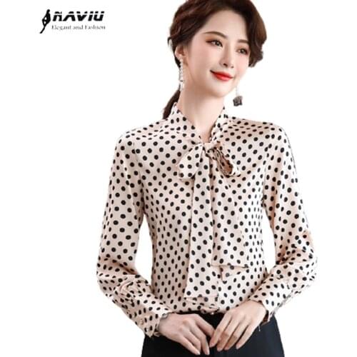Блузки в горошек NAVIU Elegant and Fashion China At AliExpress