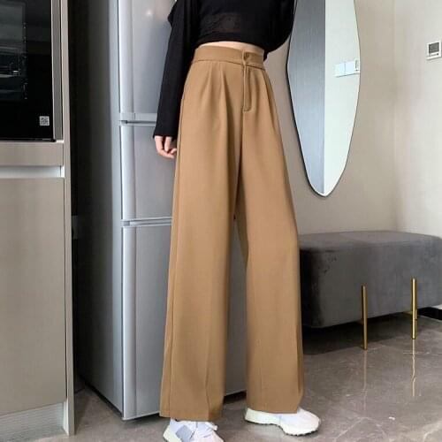 2021 new summer thin suit wide-leg pants, small mopping pants, straight loose, thin and high waist drape streetwear women