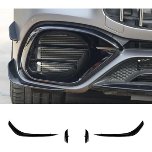 NEW-Front Bumper Spoiler for Mercedes Benz CLA45 AMG C118 2020 2021 Glossy Black Bumper Spoilers Fog Lights Decorative Cover