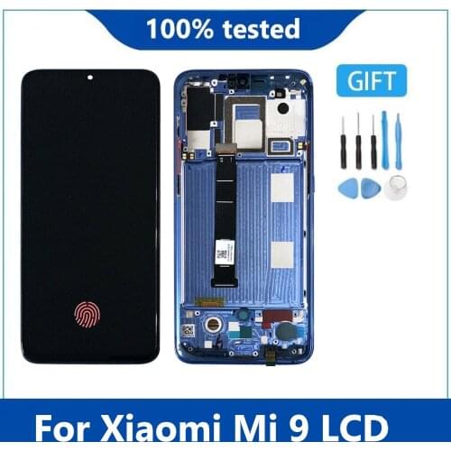 Original AMOLED Display For Xiaomi Mi 9 LCD Display Touch Screen Digitizer Assembly For Xiaomi 9 M1902F1G LCD with Frame