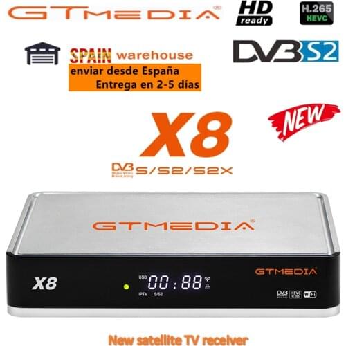 Original GTmedia X8 Satellite TV Receiver h.265 DVB-S/S2/S2X Support Europe Country ACM T2MI Satellite SAT Decoder