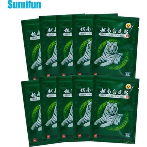 80pcs White Tiger Balm Pain Patch Soothing Muscles Medicated Plasters Body Neck Massager Relief Arthritis Capsicum Plaster D3584
