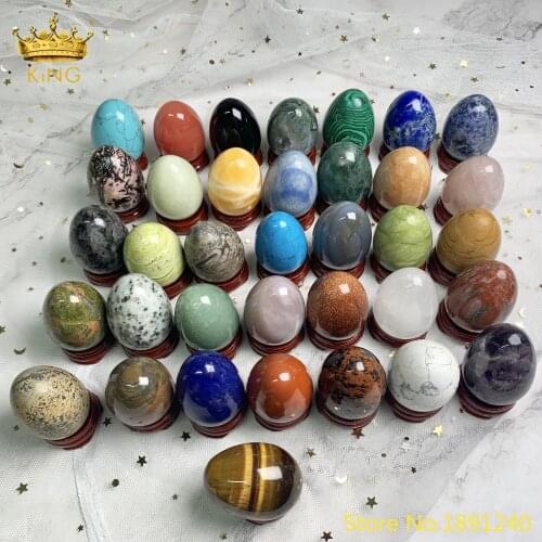 Natural Egg Shape Gemstone,Amethyst,Aventurine,Rose Crystal,Lazurite,Carnelian,Decorative Items,50x35mm