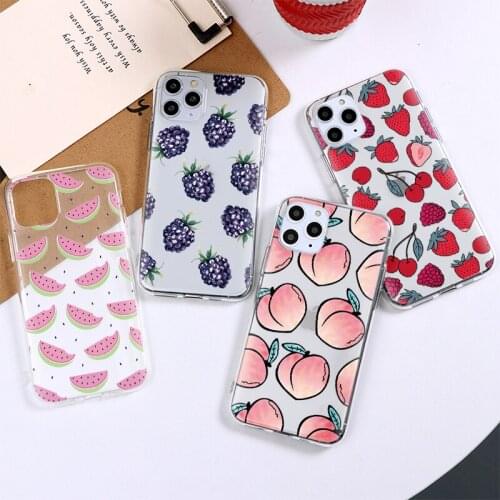 For Samsung Galaxy A22 A12 A52 A32 A72 A21S A51 A50 A71 A31 A10 S21 S20 FE S10 S10E S9 Plus S8 Pretty Transparent Fruit TPU Case