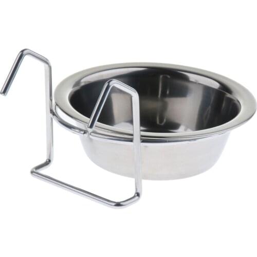 Bird Parrot Stainless Steel Feeding Drinking ing Cup Food Bowl Food Container