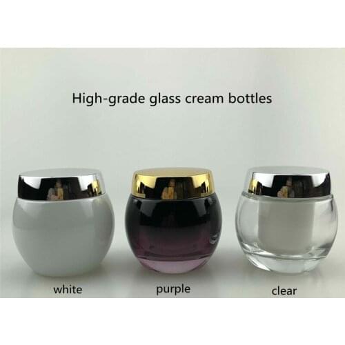 6pcs50g High-grade Cosmetics Packaging Glass Jar Container Empty Day Cream/Night Cream Jar With tank Refillable Bottle Container