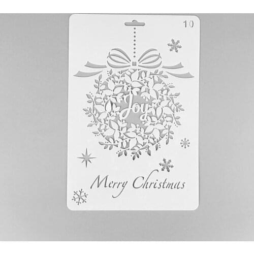 Christmas Flower Ball Stencil For Decor Hollow Stencils For Wall Painting Scrapbooking Embossing Paper Card Christmas Stencils