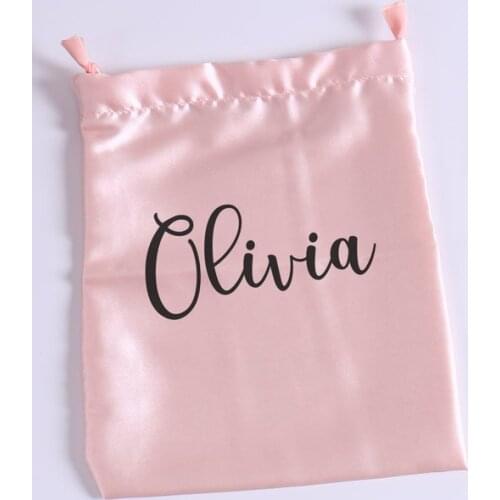 Custom Silk Satin Drawstring Bag Jewelry Storage Pouch Wedding Favor Bag Eye Mask Gift Bag Bridesmaid Jewelry Packaging Bag