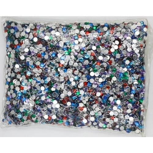 Mix Colors 1.5~12mm Flat Back Round Acrylic Rhinestones Beads,3D Acrylic Nail Art / Garment Decoration