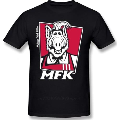 Funny Melmac Fried Kitten Alf Tee Shirt Harajuku Unisex Cartoon Graphic Print T Shirt 100% Cotton Plus Size T-Shirt