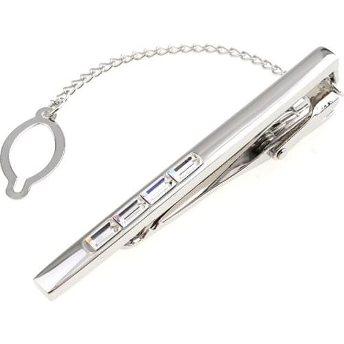 SPARTA Transparent Color Austria crystal White Gold Electroplated tie clips tie clips mens tie clips + free shipping
