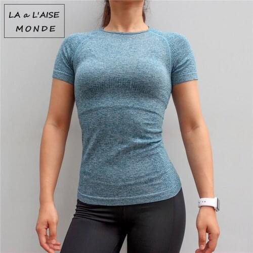 Womens Summer New Yoga Clothing Short-Sleeved Womens Running Fitness Sports And Leisure T-Shirt Shirt Sports Fitness Shirt
