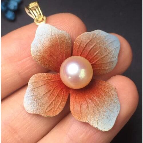 On SaleFine Jewelry S925 solid sterling silver Natural Pink Fresh Water Pearl Pendant Necklace for women fine pendant necklaces