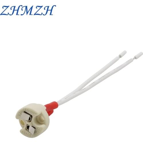 ZHMZH 5pcs/lot 10cm 20cm 30cm Ceramic Lampholder For LED Bulb G5.3 Enhanced Europe Lamp Base MR16 Lamp Holder Round socket