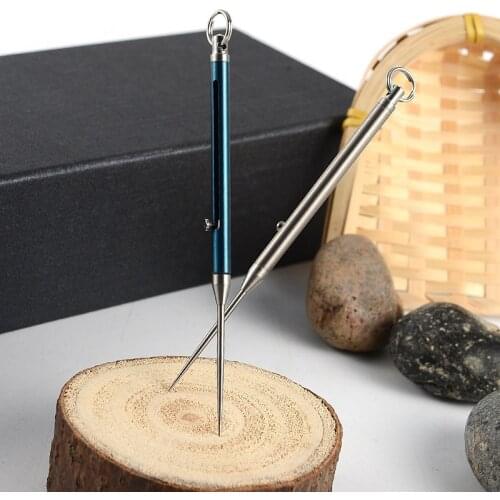 Titanium Alloy Toothpick With Toothpick Holder Ultra Light Portable Multi-tool Fruit Fork Rustproof Survival EDC Tools