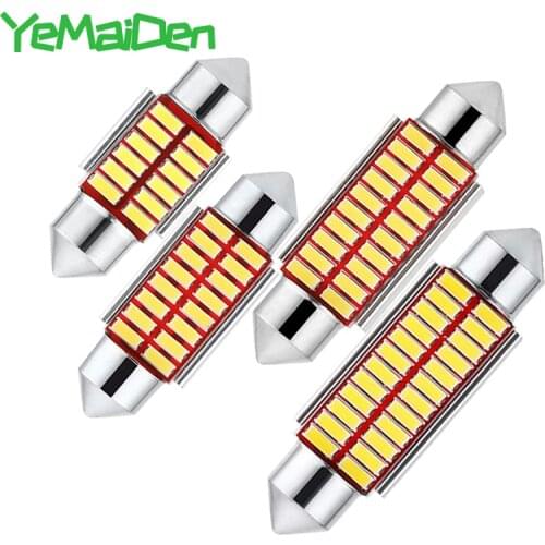 1x Festoon 31mm 36mm 39mm 41mm C5W LED Bulb Canbus No error 12V 6000K 4014 SMD Car Interior Dome Reading Light C10W LED White