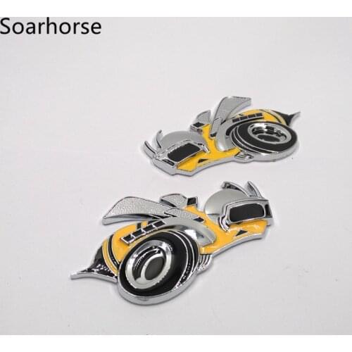 Soarhorse 2pcs/lot Metal Super Bee Car Fender Side Badge Sticker For Dodge Charger Hemi SRT