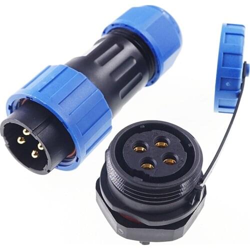 2 Pcs SD/16 Aviation Back Nut Waterproof Connector IP68 Wire Cable Plug Socket Male Female 2/3/4/5/6/7/9 Position M16 Threaded