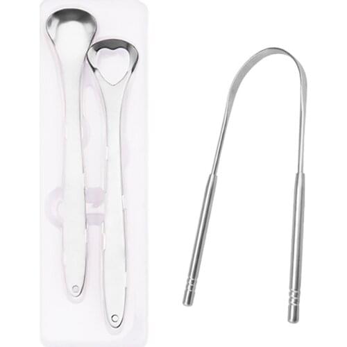 3PCS Tongue Scraper Stainless Steel Tongue Cleaners Oral Hygiene Brushes Reusable Stainless Steel Tongue Tools
