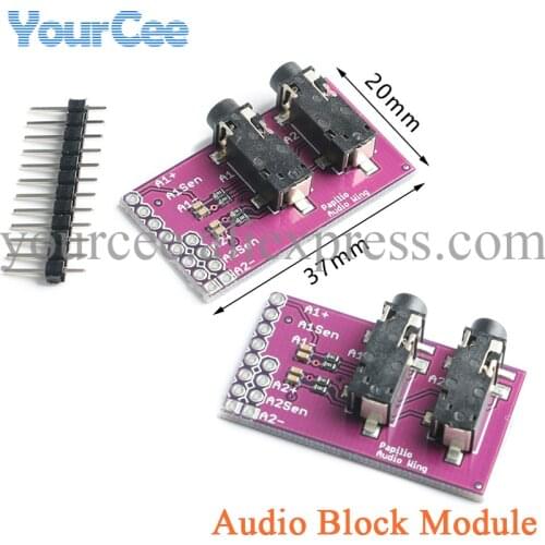 CJMCU Audio Block Module Dual 3.5mm Headphone Video Microphone Interface MP3 Stereo Board