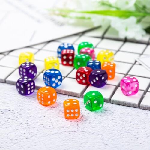 Family Party Bar Ktv Game 6 Sided Portable Table Games Dice Board Game14MM Acrylic Round Corner Dice Cubes Digital Dices