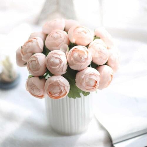 7 Heads Artificial Cloth Flowers Ranunculus Wedding Bouquet Party Office Home Decor Xmas Gift