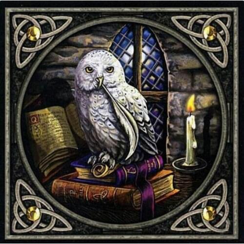 5D Diy Diamond painting Cross stitch Owl animal Diamond embroidery Magic book Full round Dimond mosaic moon castle