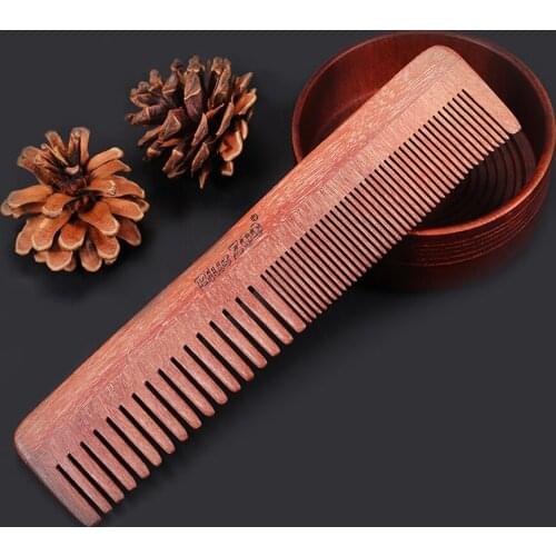 Anti-Static Wooden Beard Comb with PU Leather Case, with Fine & Coarse Teeth For Beard Hair & Mustaches
