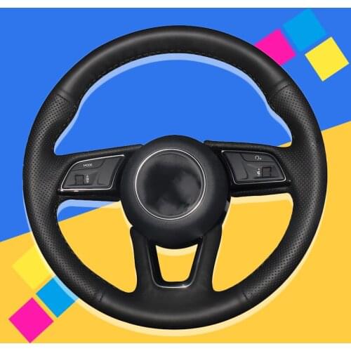 Auto Braid On The Steering Wheel Cover for Audi A1 (8X) Sportback A3 (8V) A4 (B9) Avant A5 (F5) Q2 Interior DIY Car Wheel Covers