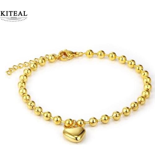 KITEAL couple gift Gold Filled Lady bracelets & bangles Love heart bracelets & bangles Engagement Wedding Jewelry Accessories
