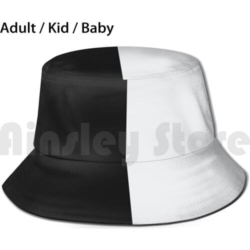Black And White Half Design Sun Hat Foldable UV Protection United Nuutd Toon Army Geordies North East