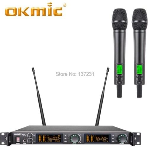 OKMIC UHF true diversity Digital ID Pilot OK-2D Handheld Wireless Microphone For Stage Performance meeting Church party activity