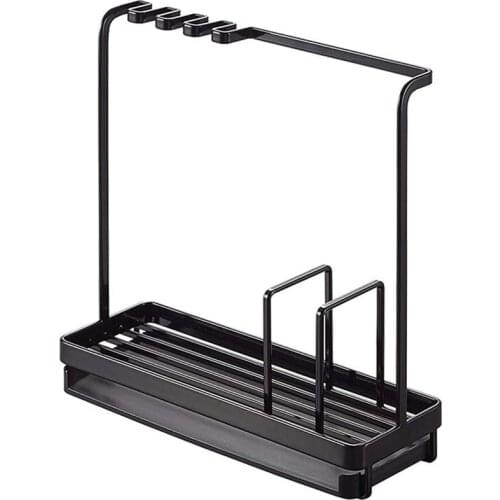 Sponge Holder for Kitchen Sink,Sponge Soap Brush Holder with Innovative Storage Sponge Holder with Plastic Drain Pan